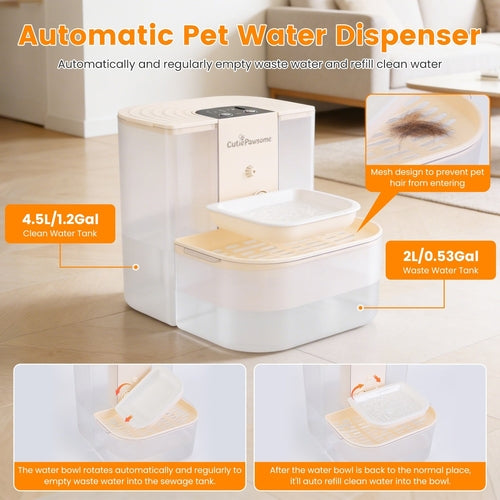 1Pc Smart Pet Water Fountain Automatic Cat Water Dispenser 4.5L